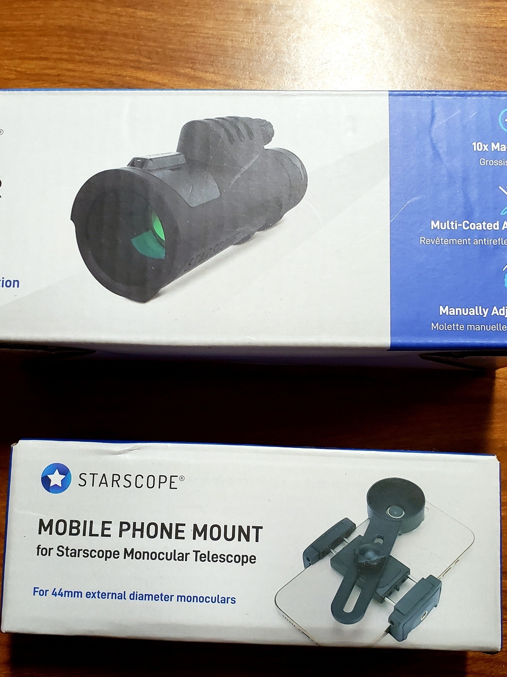 Starscope Monocular And Mobile Phone Mount Set - Black/Gray